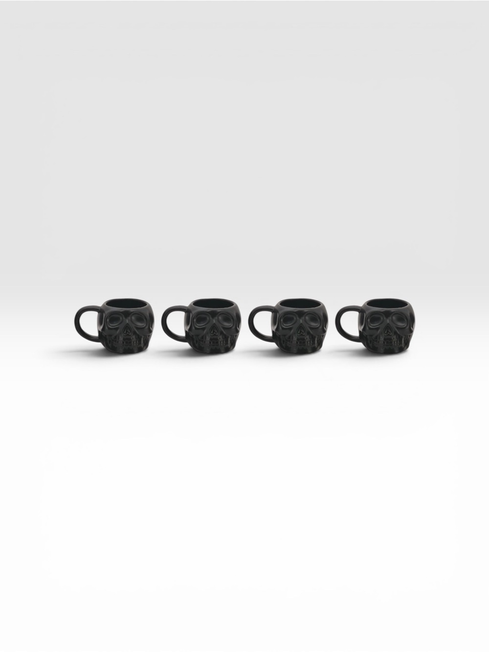 Matte Black Skull Stackable Mug Set with Stand - Picture 5 of 5